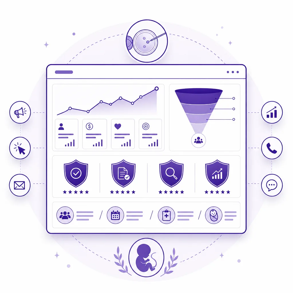 Marketing ROI proof preview showing CAC denominators and proof rungs